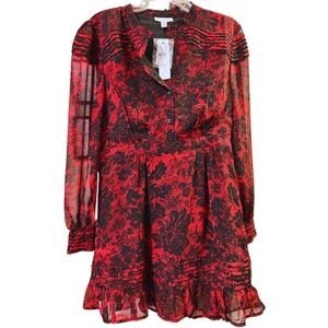 NWT Topshop Red Floral Mini Dress